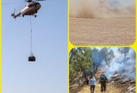 مهار آتش سوزی عرصه های منابع طبیعی منطقه باغله مرز معمولان و چگنی طی ساعاتی دیگر